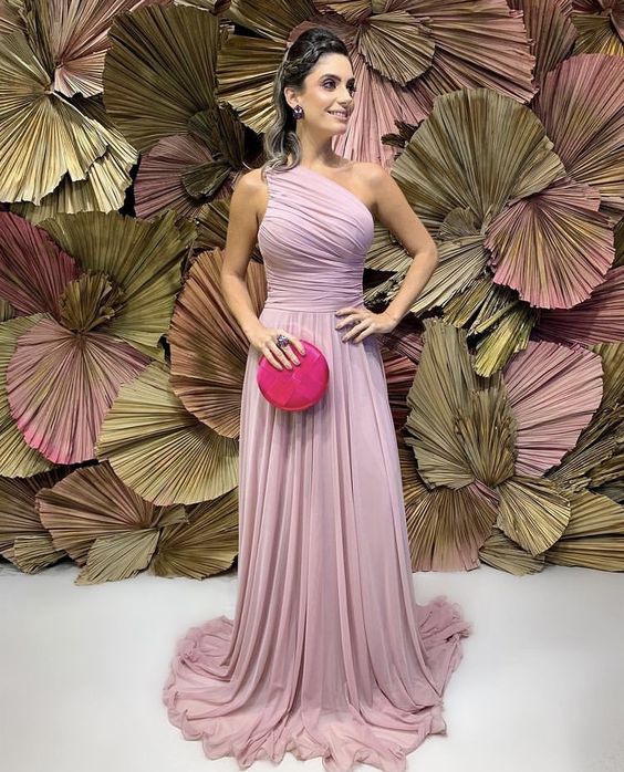 A line pink prom dresses Womens elegant dress fg1704
