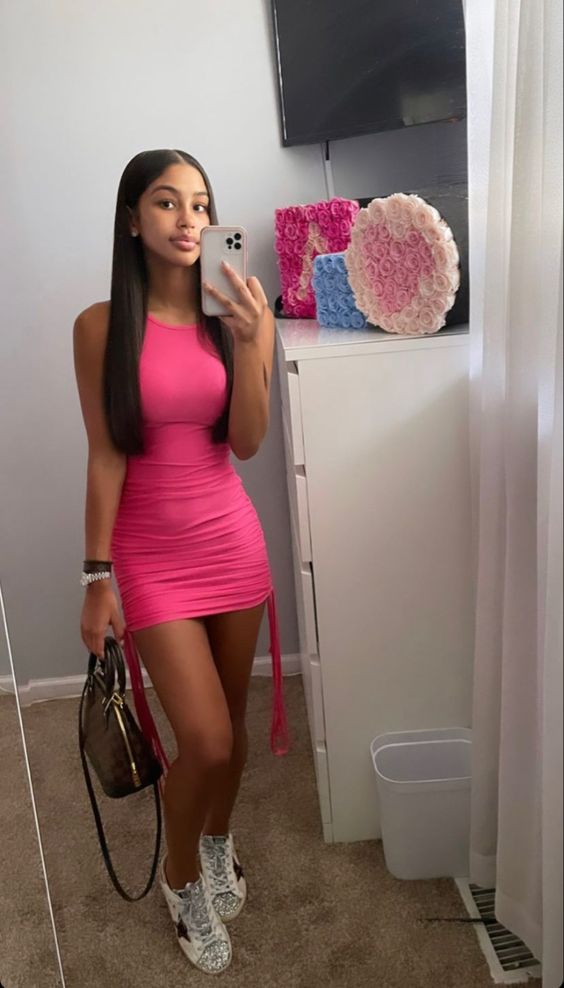 Pink short homecoming dress fg1376