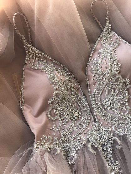 Smoky purple a-line tulle wedding dress, sparkling top prom dress fg1861