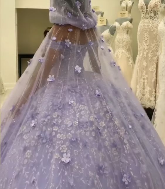 Lavender Princess Quinceanera Dress Ball Gown Lace Appliques Corset Sweet 15 Prom Dresses fg2811