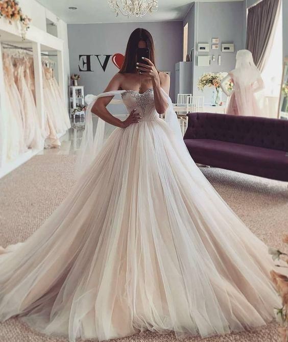 Long Wedding Dresses Sweetheart Neck Simple Cheap Prom Dress fg2114