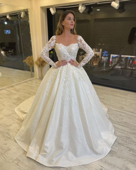 off white wedding dress, ball gown wedding dress fg2586