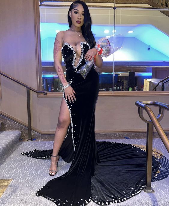 Black Prom Dresses Long Mermaid Formal Party Gowns Evening Dress fg1976