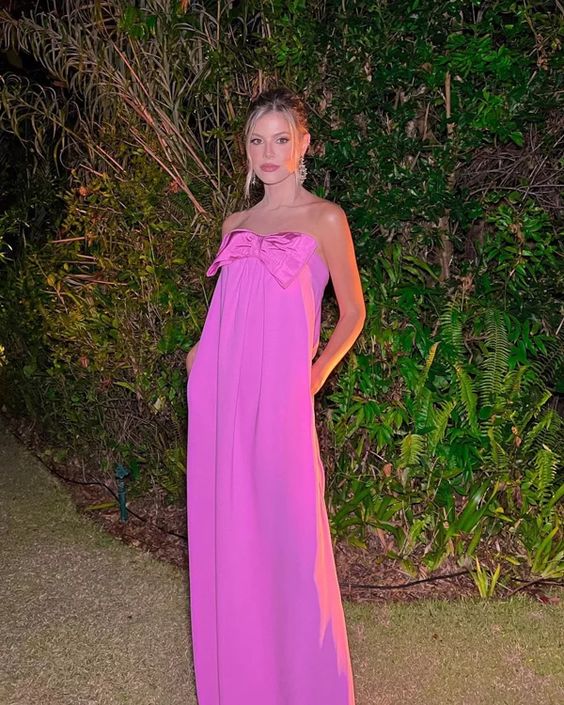 Pink long prom dress, pink evening dress fg3290