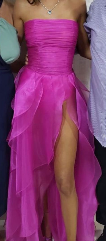 Hot Pink Simple evening dresses long prom dress fg3007