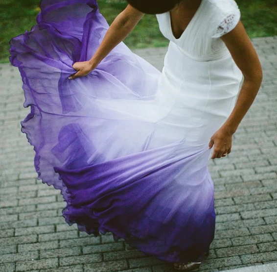 V neck Ombre Formal Prom Dress, A Line Wedding Dress Party Gown fg1772
