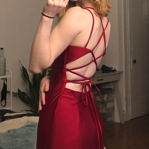 Burgundy mermaid long prom evening dress fg3068