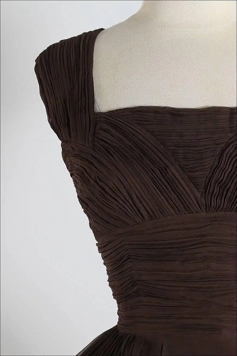 Unique chiffon retro short dark brown prom dress, short cocktail dress fg1877