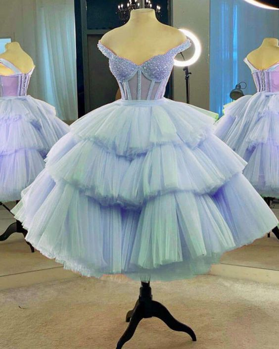 blue prom dresses, beaded prom dresses, sweet 16 dresses fg3049