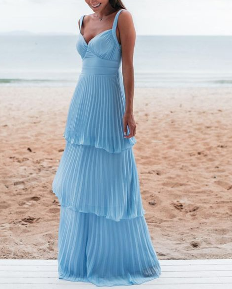 Charming Blue Prom Dress Long Evening Dress fg3116