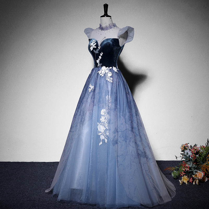 Long blue evening dress fashion party gowns bridesmaid dress prom dress fg162