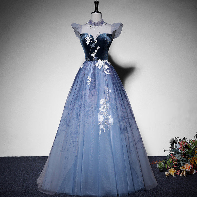 Long blue evening dress fashion party gowns bridesmaid dress prom dress fg162