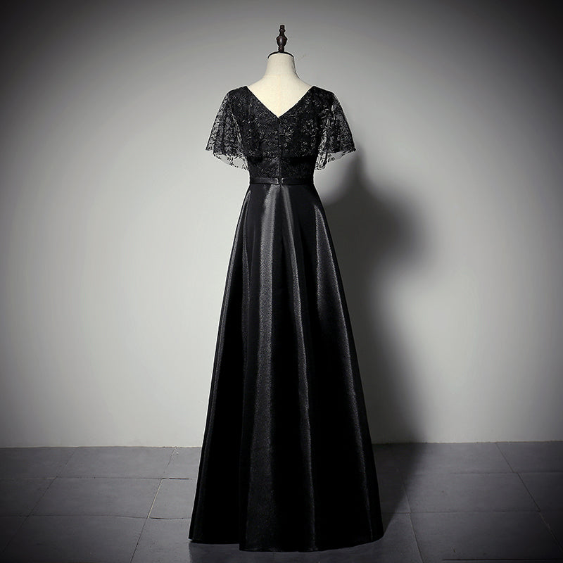 New style a line black long evening dress prom dress fg172