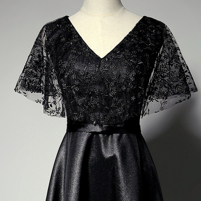 New style a line black long evening dress prom dress fg172
