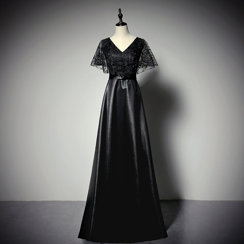 New style a line black long evening dress prom dress fg172
