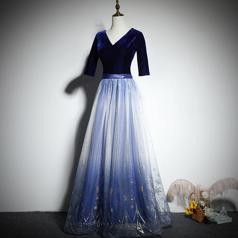 A-line blue bridesmaid dress evening dress new prom dress party gowns fg195