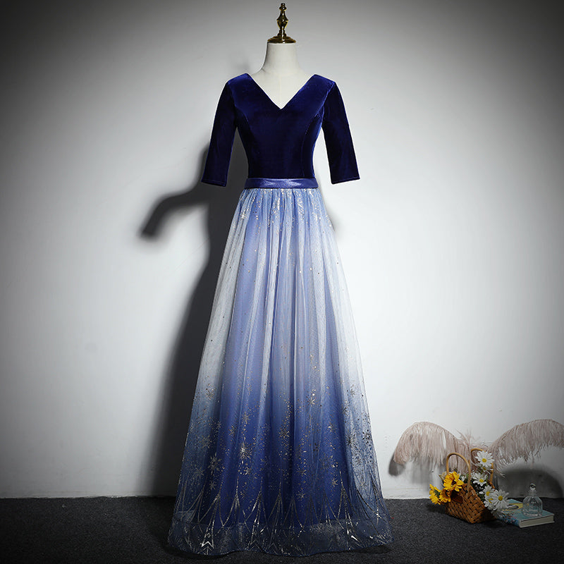 A-line blue bridesmaid dress evening dress new prom dress party gowns fg195