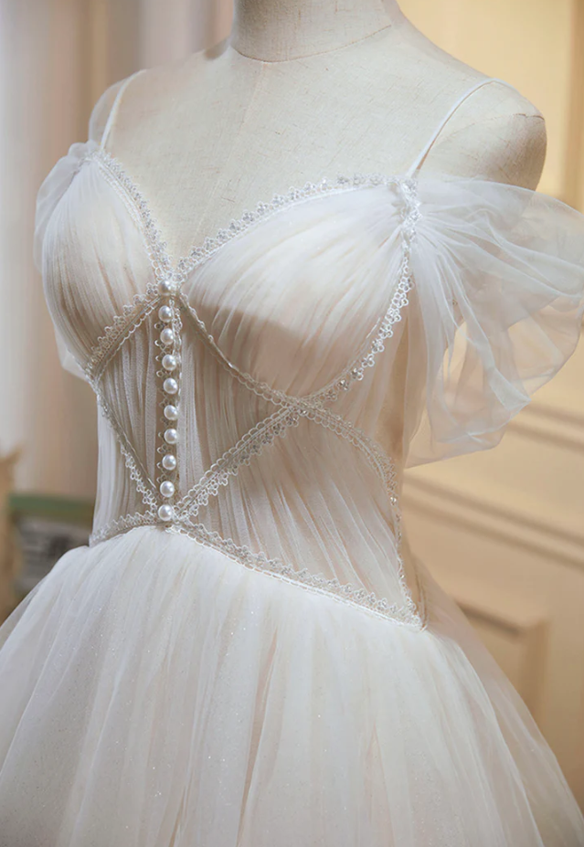 Champagne tulle lace short prom dress homecoming dress fg257