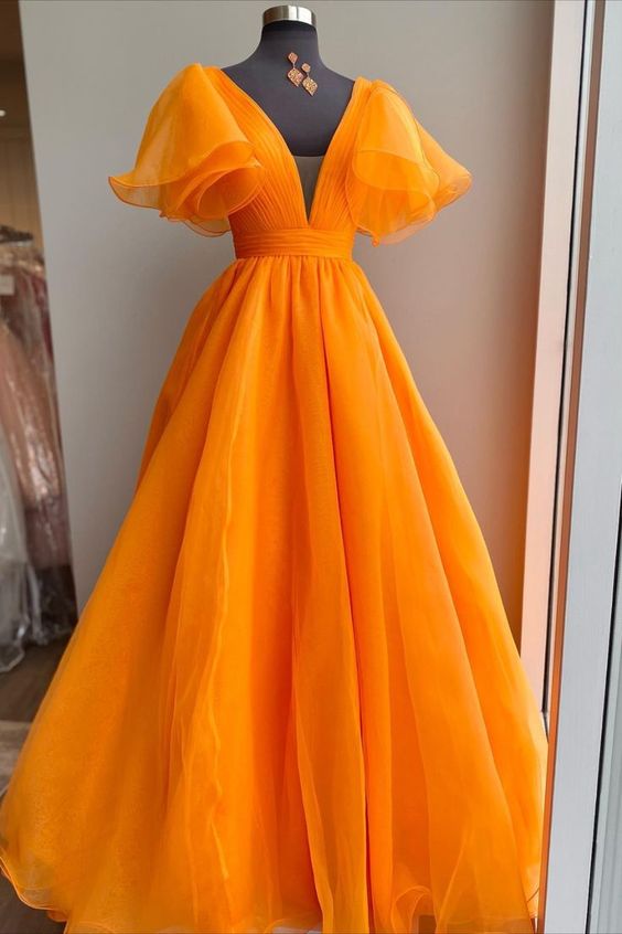 Uniqus Long Prom Dress Orange Formal Dress fg305