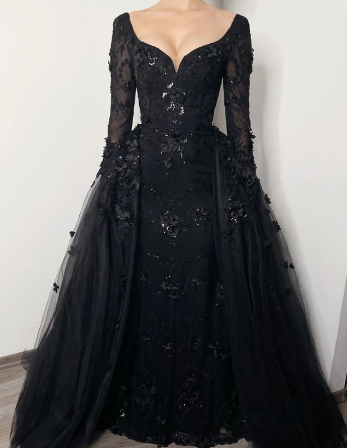 elegant 3D floral beaded wedding dress fg363