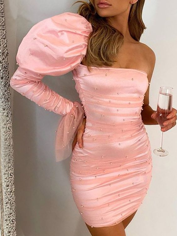Pink Homecoming Dresses,Short Party Dress fg616