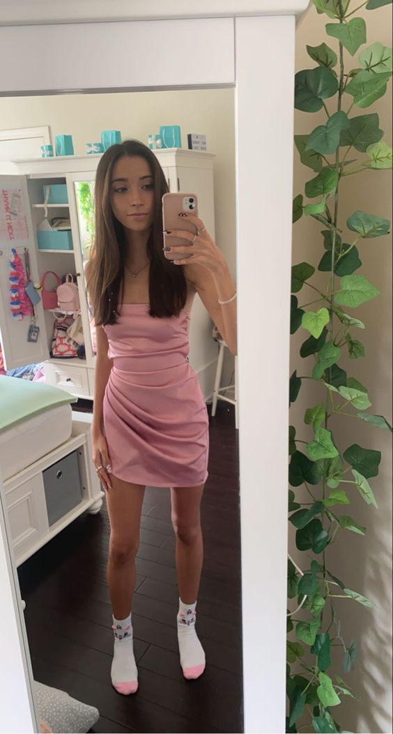 Short Prom Dress homecoming dress pink fg746