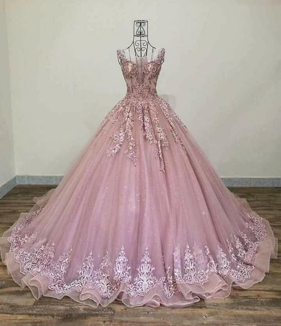 Pink Ball Gown Evening Dress Long Prom Gown fg908