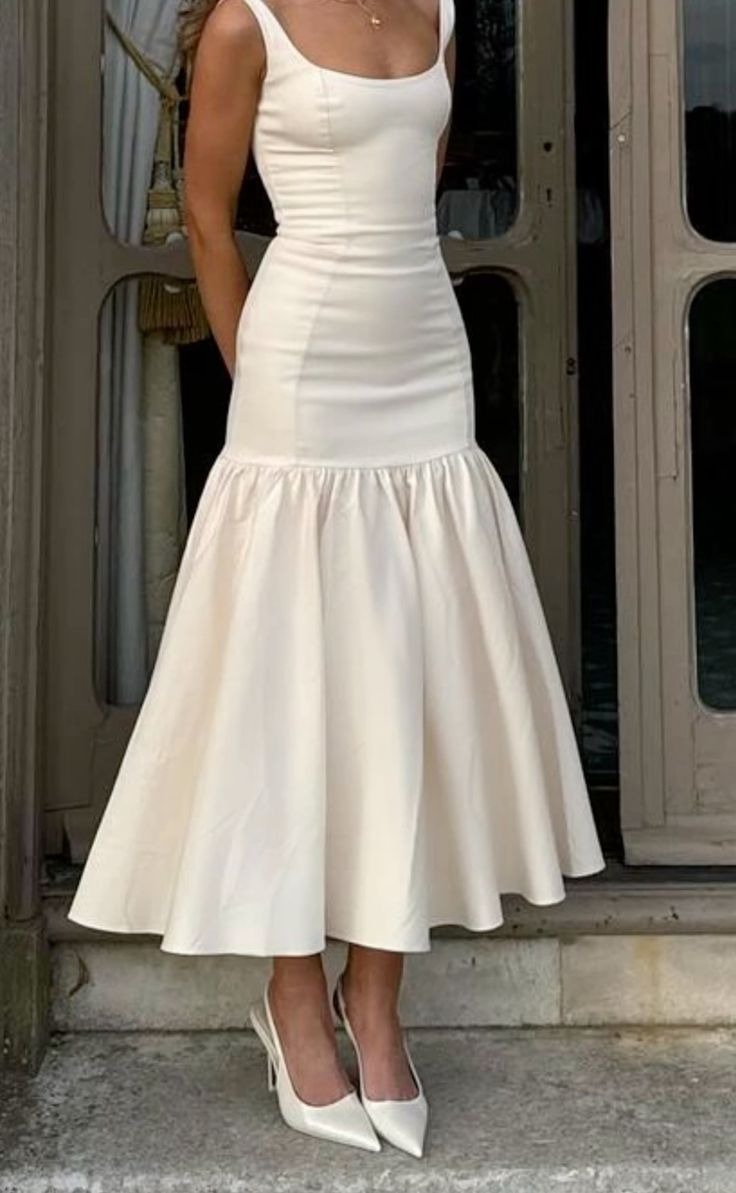 Elegant Square Neck Maxi Dress Sleeveless Women's Party Dress   fg7378