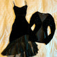 Black Velvet Tiered Cocktail Dress Prom Party Gowns Formal Dresses(Jacket not included)      fg7231