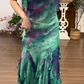 Robe de soirée longue sirène colorée à paillettes, tenue de remise de diplôme fg8362