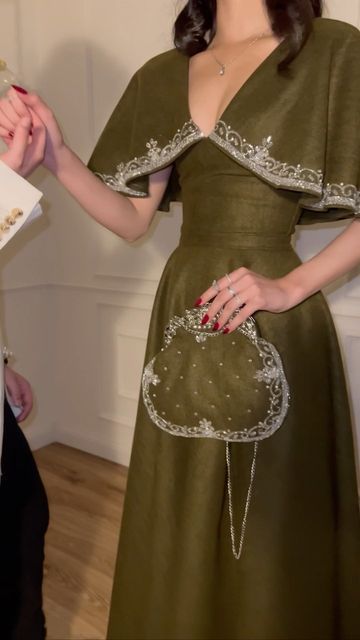 Elegant A line Prom Dress,Green Evening Dress Formal Prom Gown     fg7270