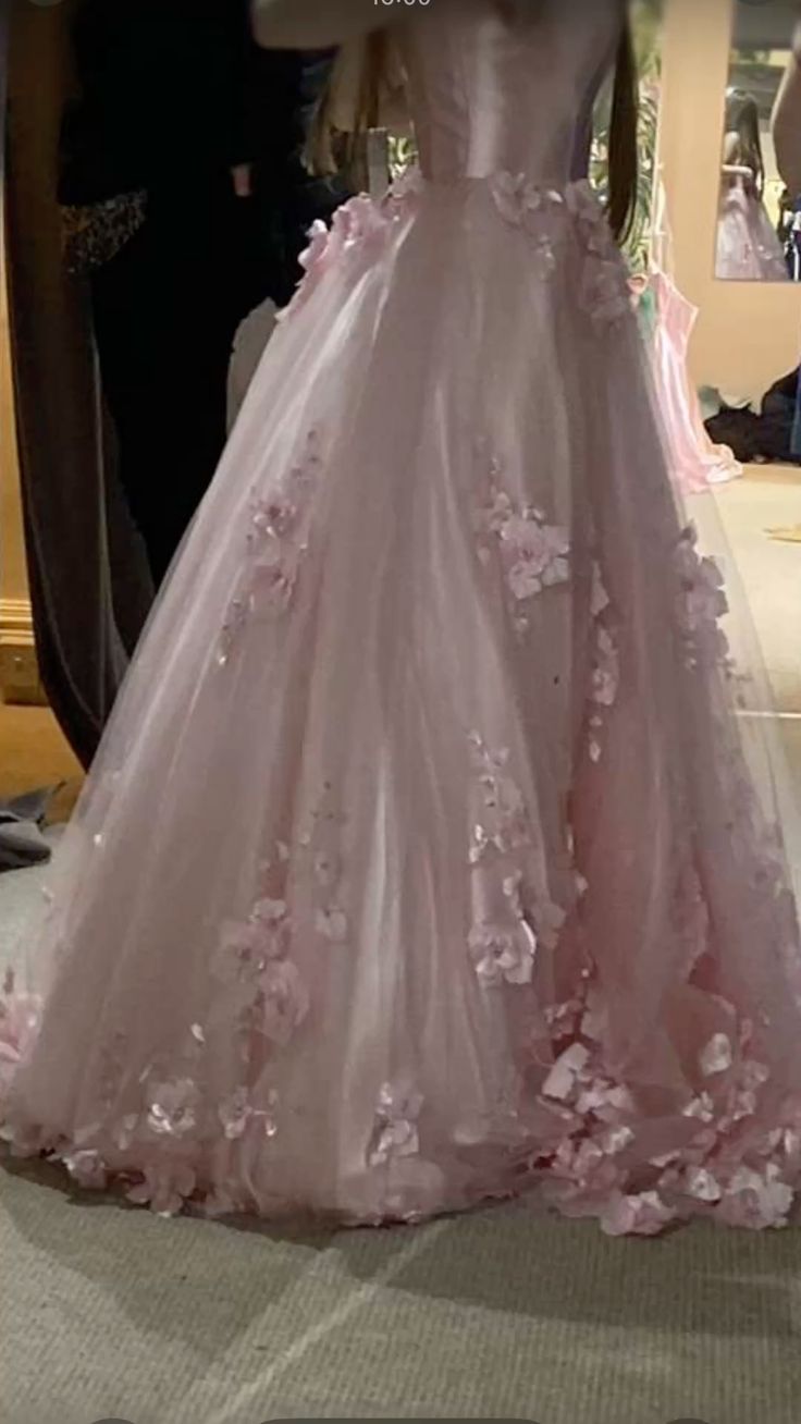 Pink Tulle Prom Party Dress Graduation Dress Evening Dress Birthday Dress  fg8453