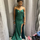 Green Mermaid Sleeveless Evening Dress with Slit      fg5151