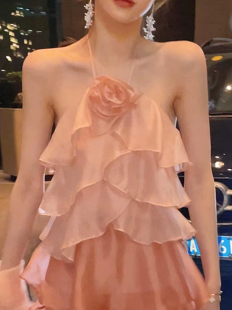 A Line Halter Short Evening Dress Cocktail Dresses Short Birthday Party Dress   fg7885