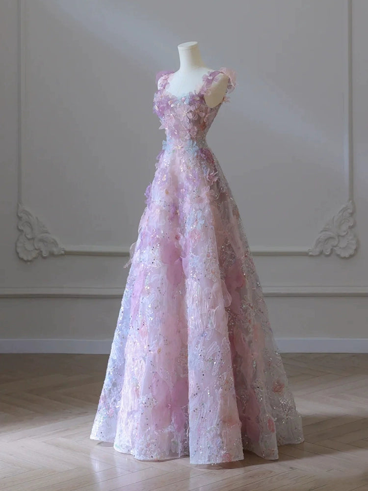 A Line Long Sleeveless Prom Dress Beautiful Evening Dresses   fg7661