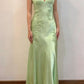 Green Vintage V Neck Beading Long Party Dress Formal Wear Dresses    fg6921