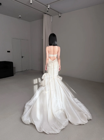 Sleeveless Mermaid Wedding Dress Classy Wedding Gowns  fg8695