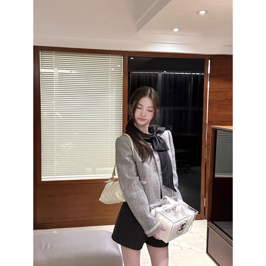 Round neck blazer is super cute, Korean style for autumn and winter.  A103