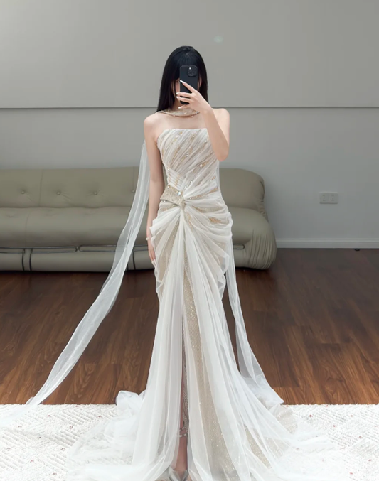 Champagne Sequin Prom Party Dress Evening Dress Birthday Dress  fg8629