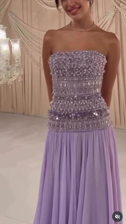 Lilac Strapless Long Prom Dresses Party Dress 20th Birthday Outfits  fg8343