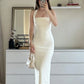 White Sheath Ankle Length Prom Dress Evening Dress      fg7418