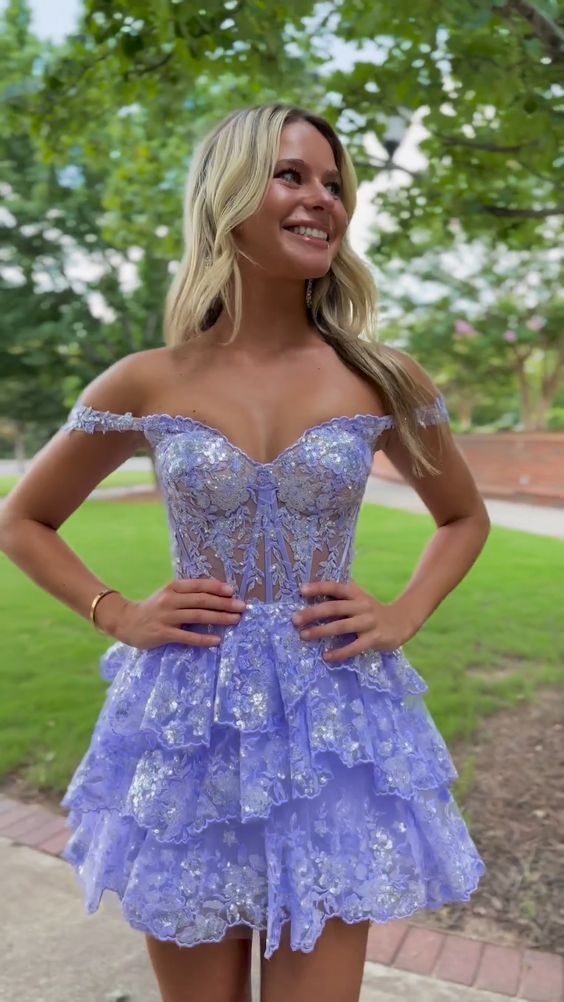 Gorgeous Off-Shoulder Strapless A-line Short Mini Homecoming Dress      fg7732
