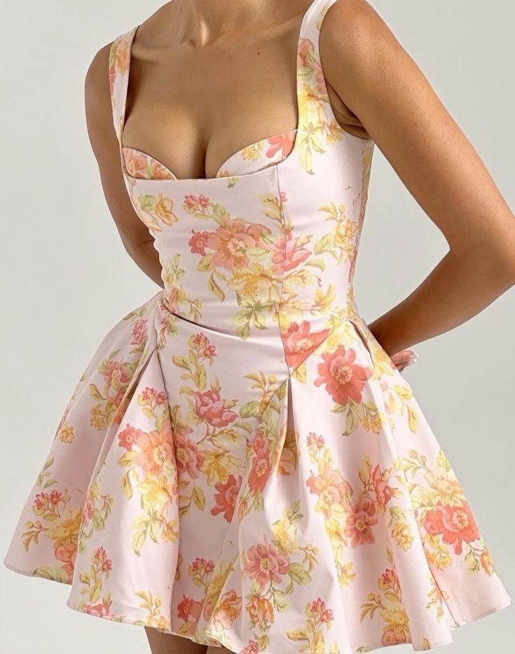 A Line Floral Print Birthday Outfit Short Evening Dress Cocktail Dresses Short Party Dress   fg7983
