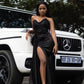 Black Strapless Pearls Prom Party Dress Formal Evening Dress    fg7522