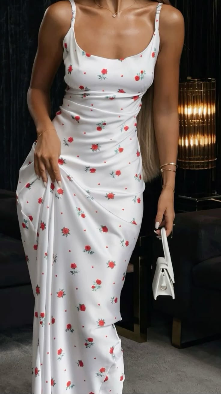 Rose Print Long Party Dress Evening Dress Prom Dresses    fg7822