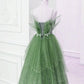 Glam Layers Tulle Straps Beaded Long Party Dress, Long Formal Dress       fg5451