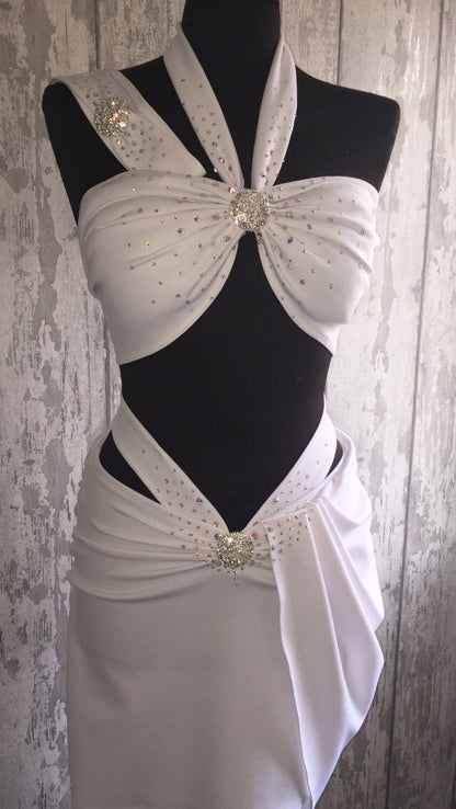 White Halter Short Evening Dress Cocktail Dresses Short Party Dress  fg8013