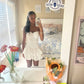 White Lace Birthday Dress Homecoming Dress Short Party Dress    fg7740