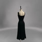 Sweetheart Wedding Guest Dress Sleeveless Black Midi Dress    fg7812