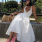 A Line White Halter Party Dresses Evening Dress For Women   fg7600